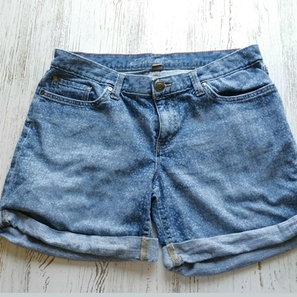 Eddie Bauer Shorts Eddie Bauer Womens Jean Shorts Dyed Pattern Cuff Poshmark